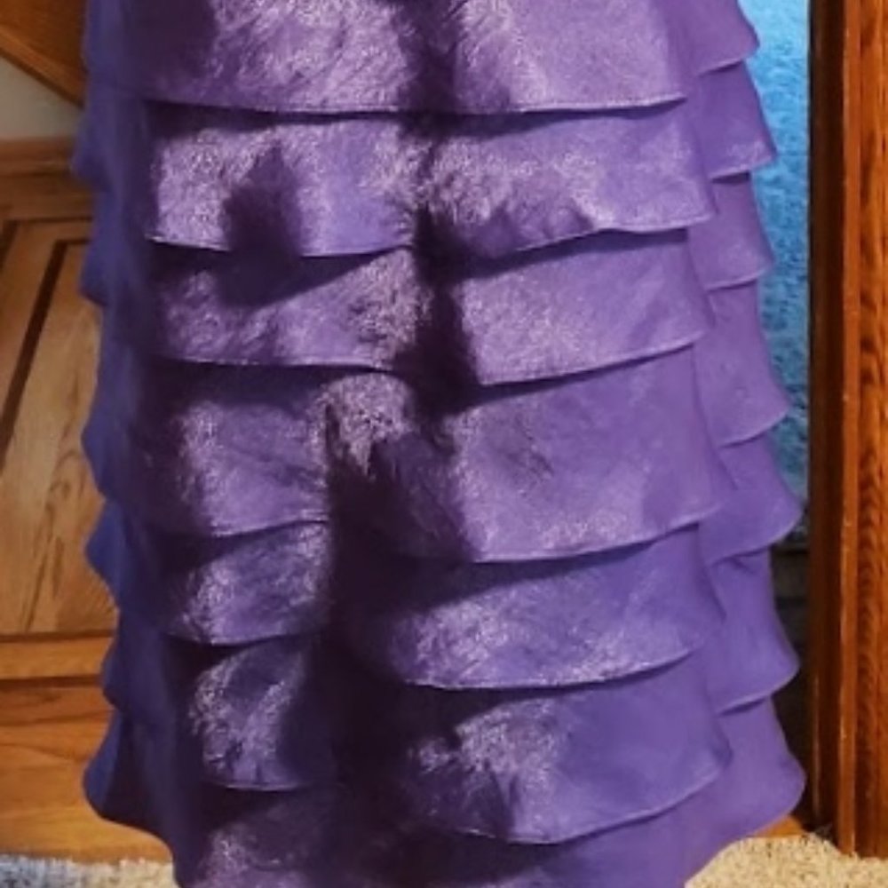 NWT London Times sz 8 ruffled Purple dress - Picture 7 of 7
